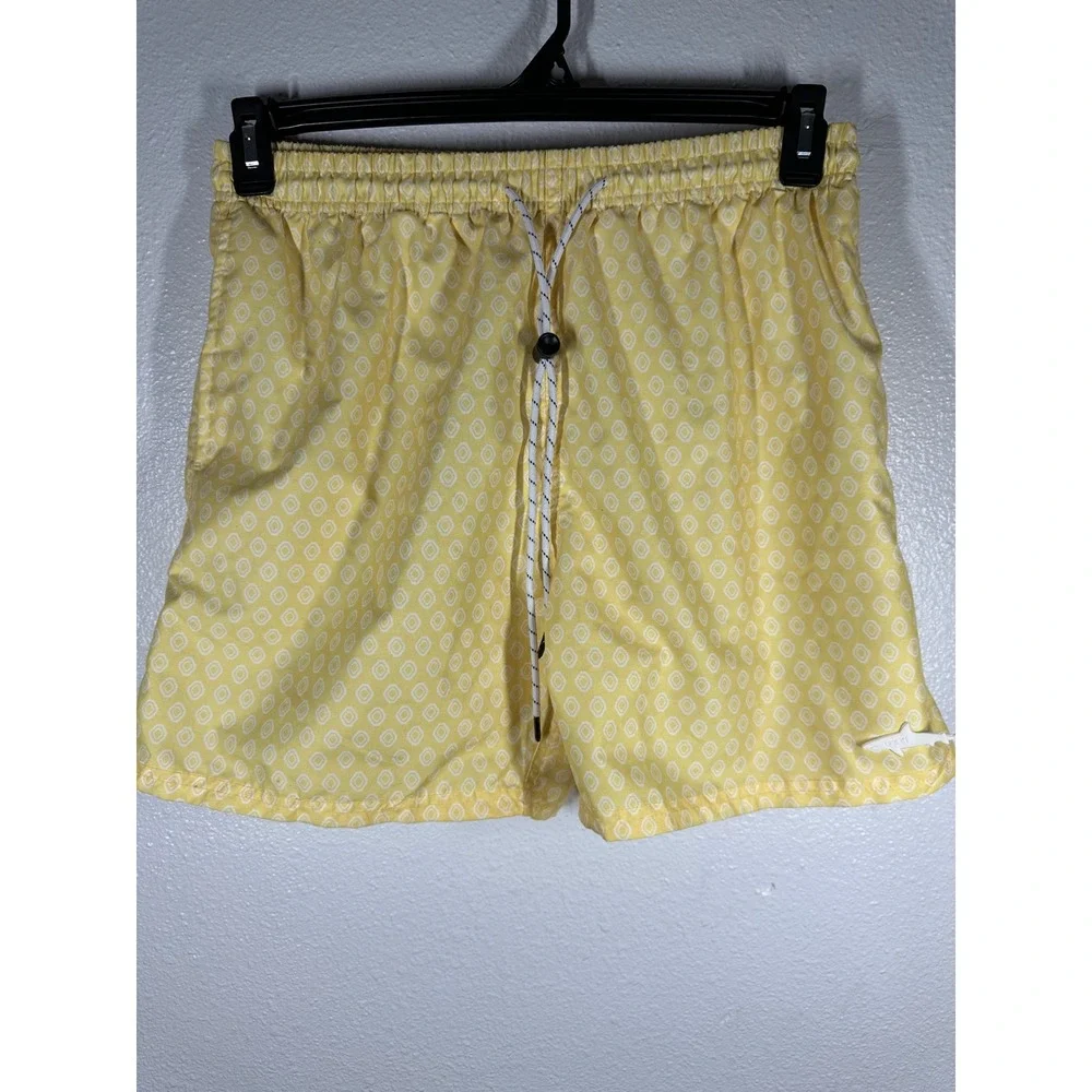 Uzzi Swim Trunks Mens Medium Yellow Pattern Amphibious Gear Shorts lined‎